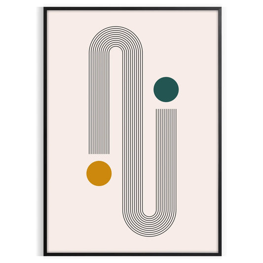space Boho Poster captivating Abstract 26 design serene gray green hues wall art enthusiasts unique gift print touch elegance room A4 cm A0 sizes