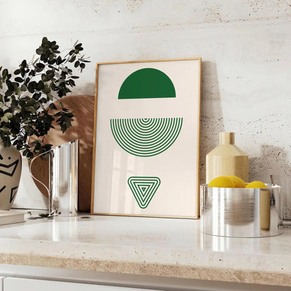 space Boho Abstract 11 poster elegant gray green tones captivating art wall piece perfect touch style room gift personal decor taste