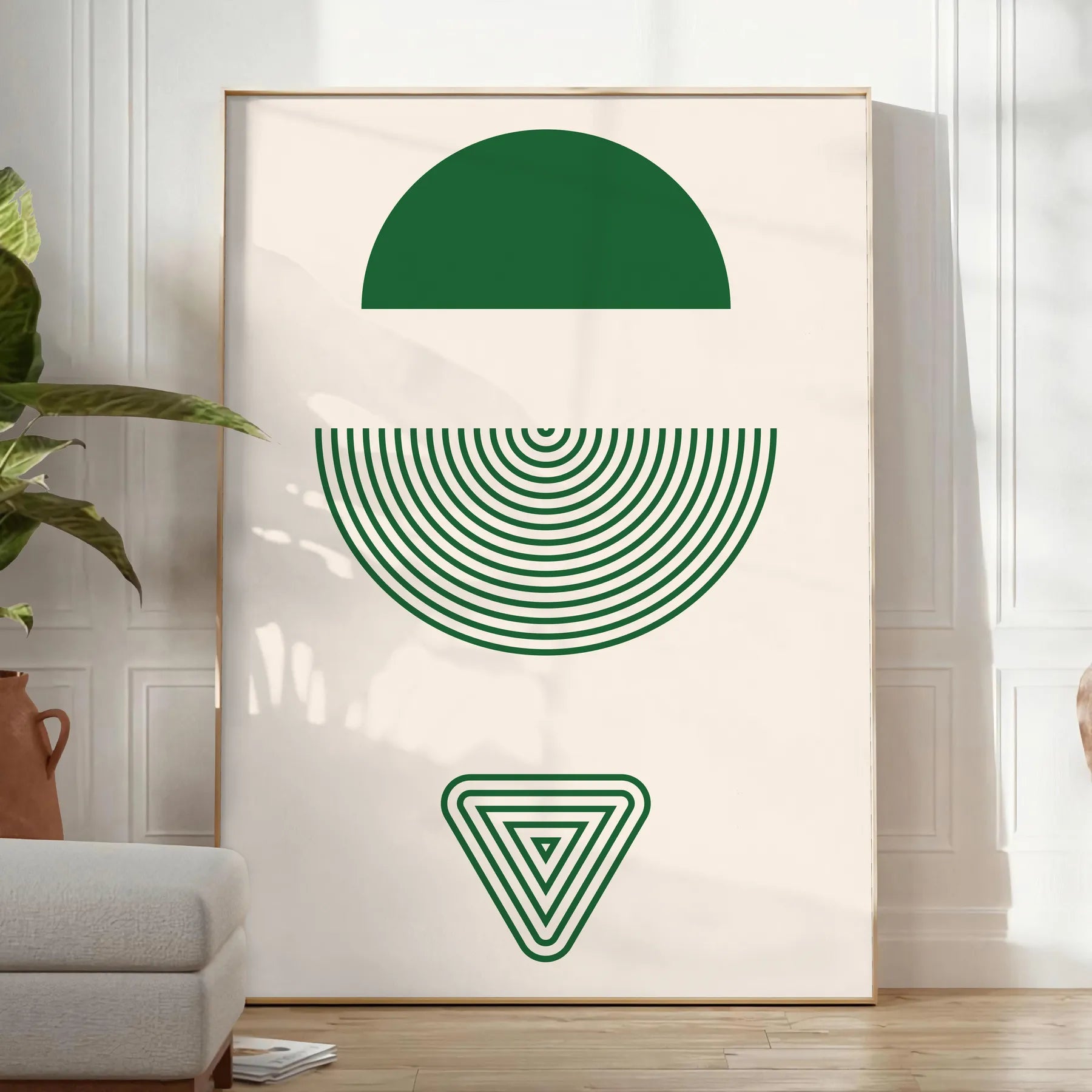 space Boho Abstract 11 poster elegant gray green tones captivating art wall piece perfect touch style room gift personal decor taste