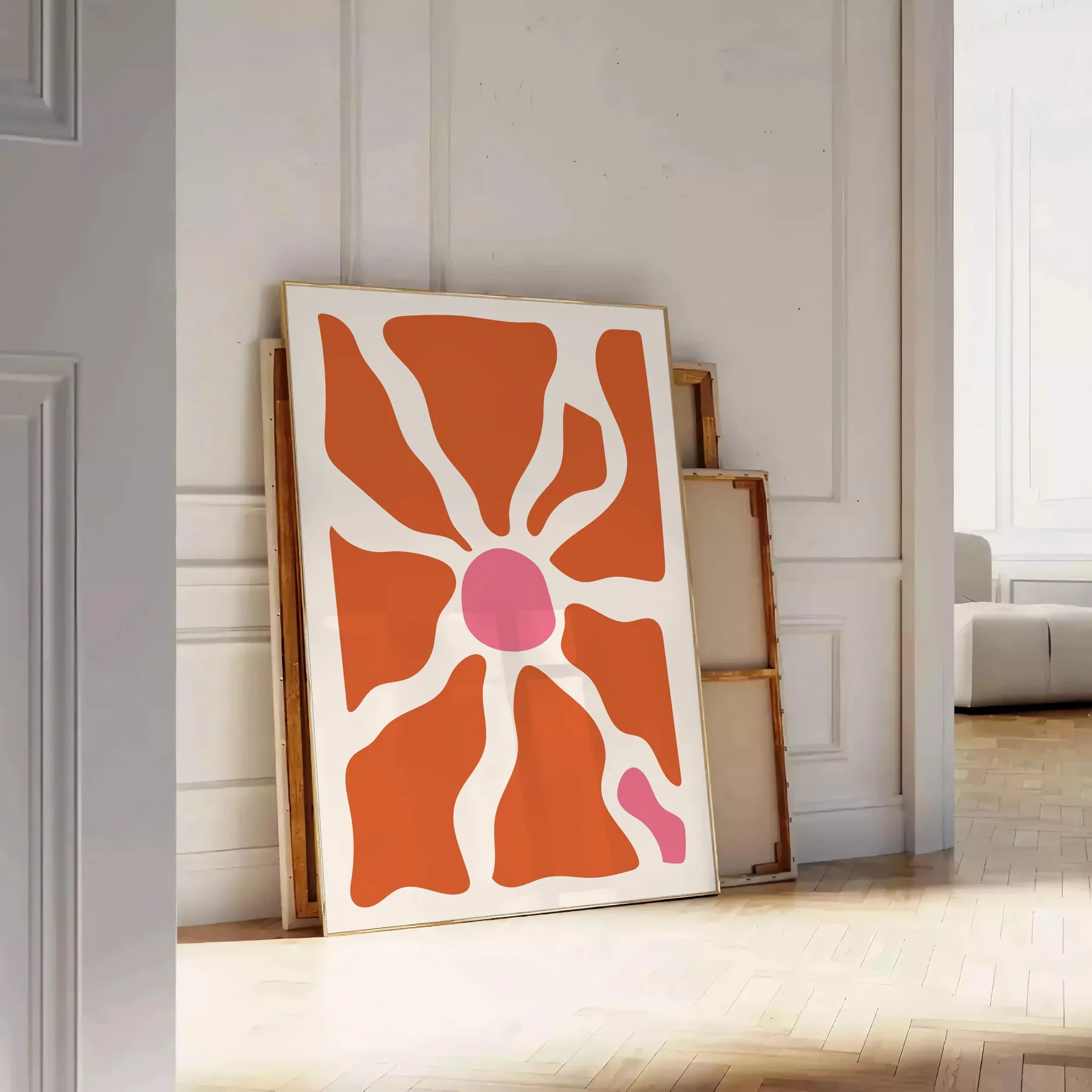 space Boho Abstract 16 Framed Wall Art captivating poster warm brown orange hues perfect touch bohemian charm home decor piece thoughtful gift standalone print