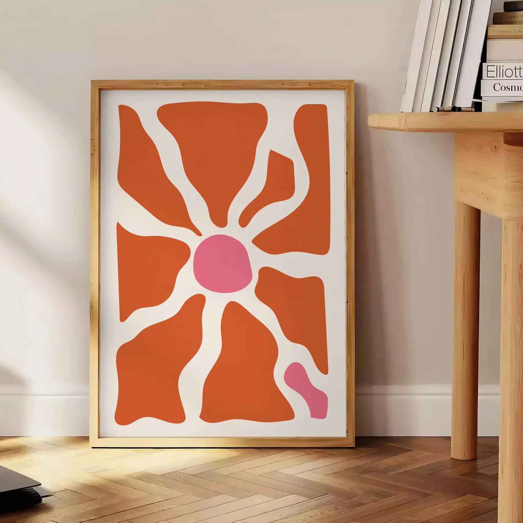 space Boho Abstract 16 Framed Wall Art captivating poster warm brown orange hues perfect touch bohemian charm home decor piece thoughtful gift standalone print