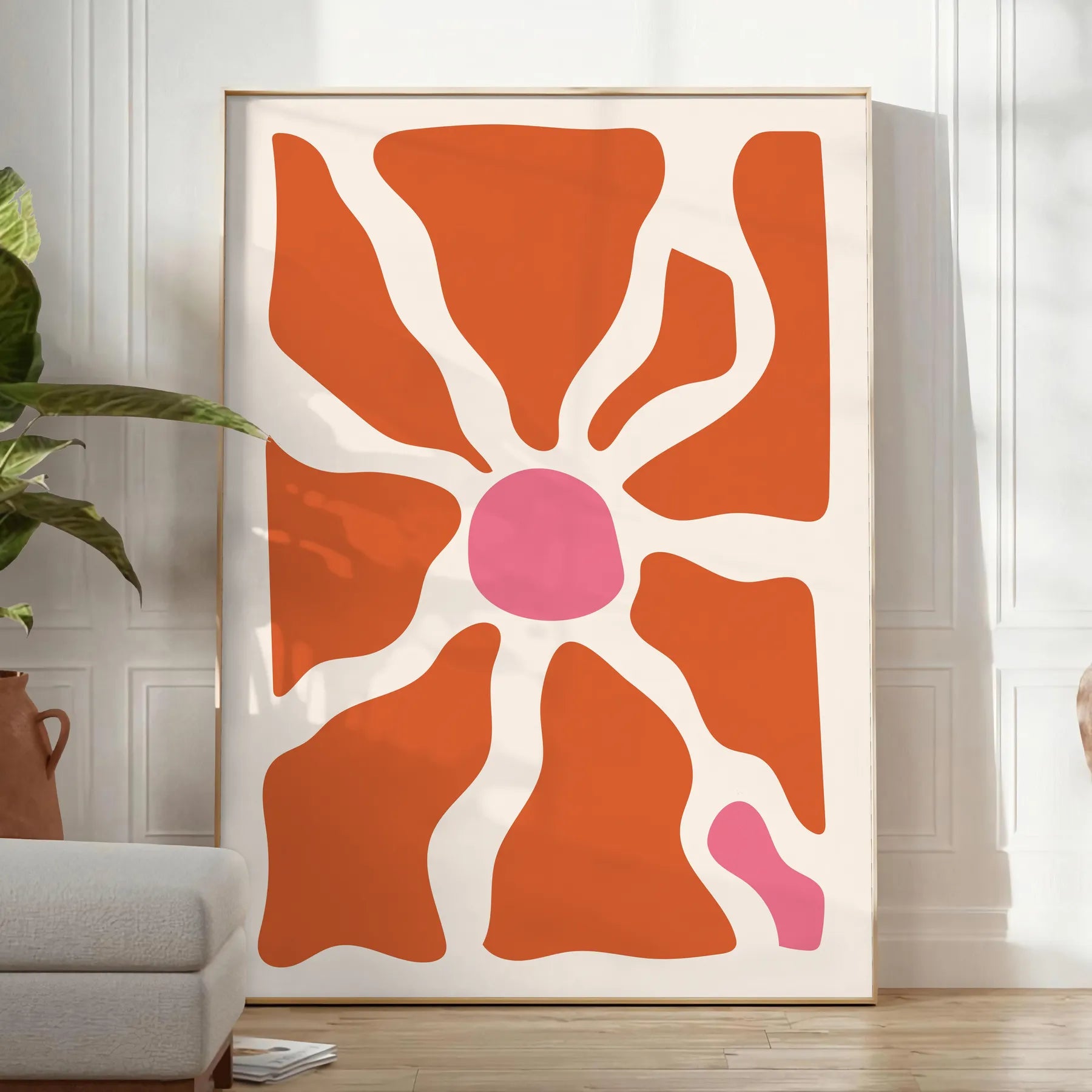 space Boho Abstract 16 Framed Wall Art captivating poster warm brown orange hues perfect touch bohemian charm home decor piece thoughtful gift standalone print