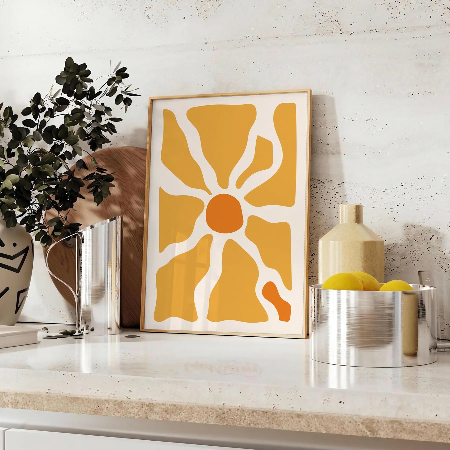 space Boho Abstract 17 wall art stunning poster earthy browns vibrant yellows perfect vibe room gift chic personal touch sizes A4 cm A0