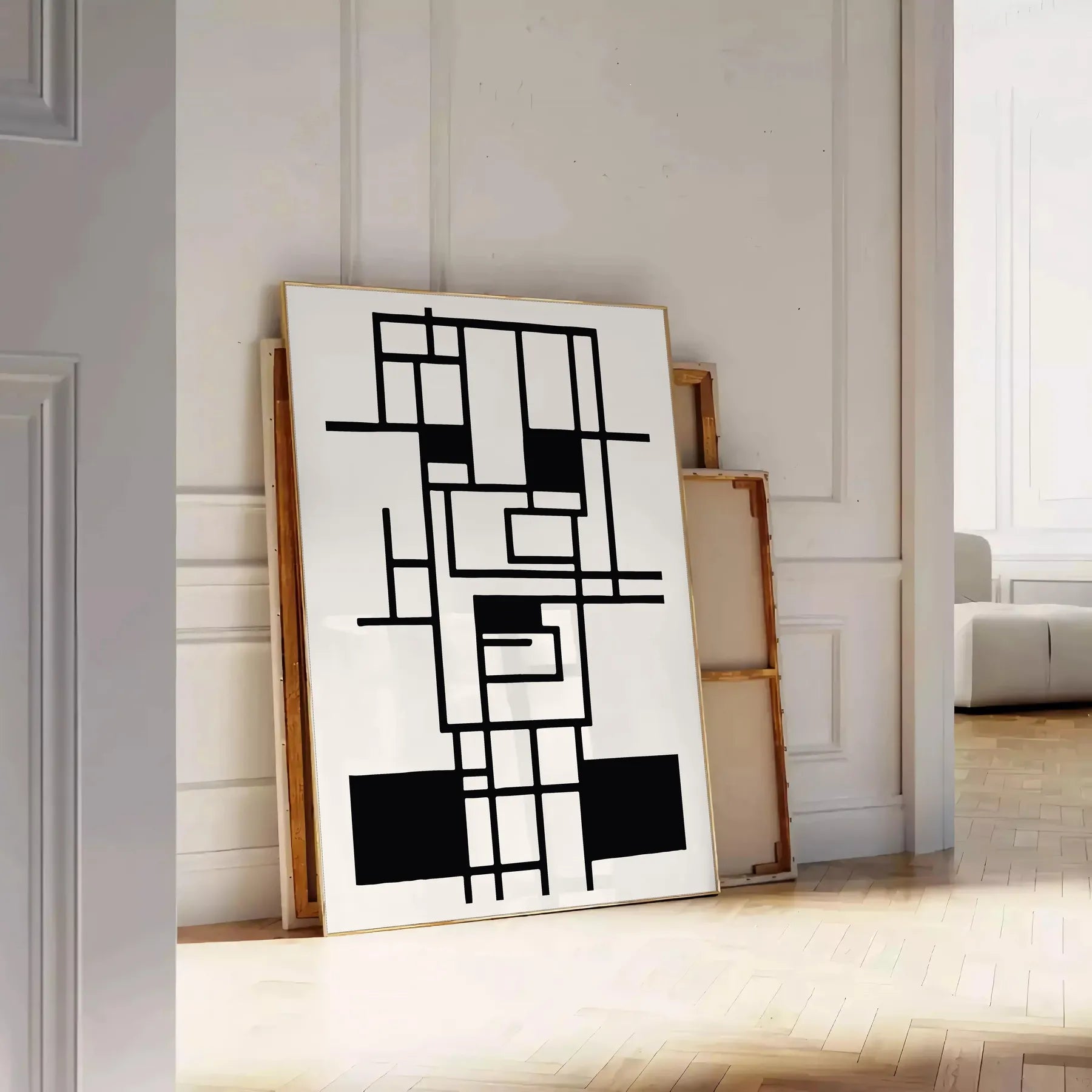 space Boho Abstract 25 poster gray black hues wall art modern elegance gift stylish decor addition framed unframed versions style