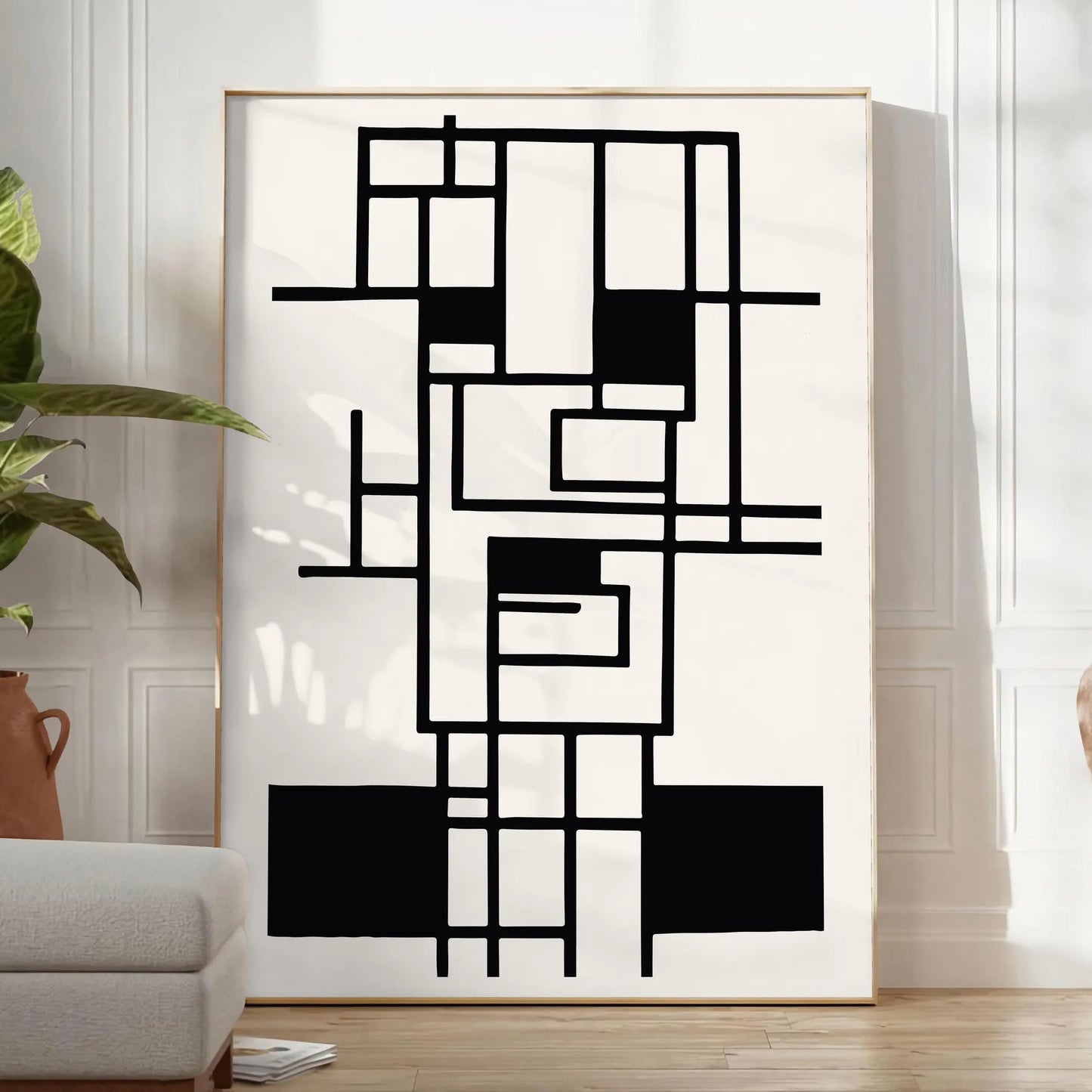 space Boho Abstract 25 poster gray black hues wall art modern elegance gift stylish decor addition framed unframed versions style