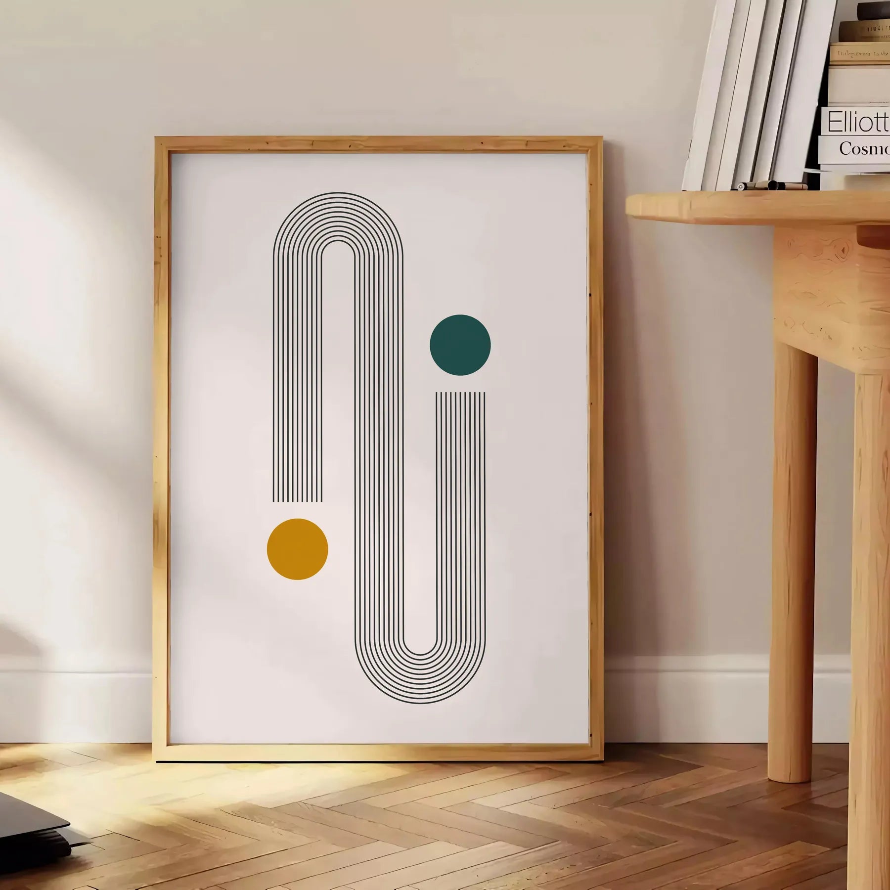 space Boho Poster captivating Abstract 26 design serene gray green hues wall art enthusiasts unique gift print touch elegance room A4 cm A0 sizes
