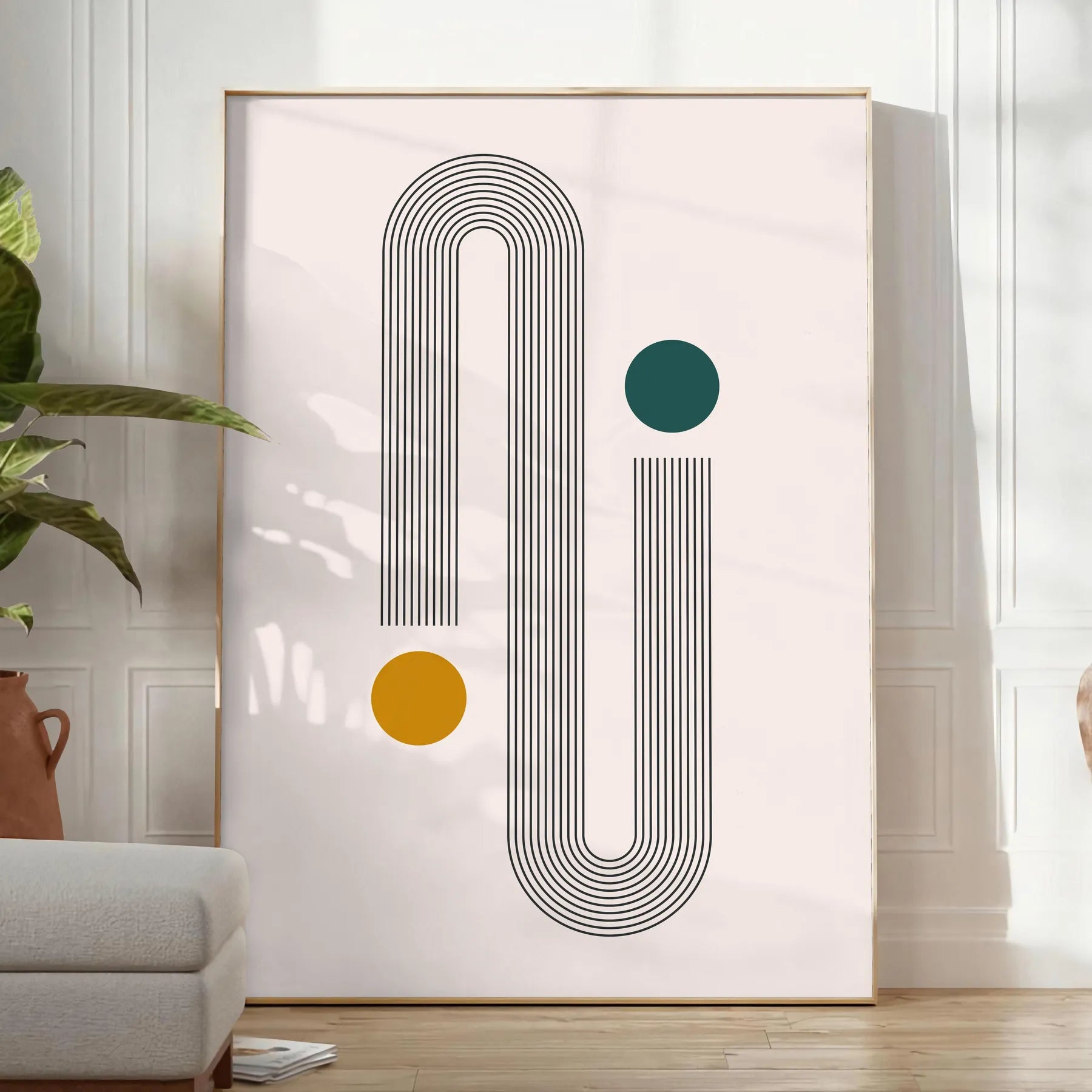 space Boho Poster captivating Abstract 26 design serene gray green hues wall art enthusiasts unique gift print touch elegance room A4 cm A0 sizes
